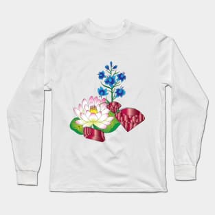 Water Lily and Larkspur Long Sleeve T-Shirt